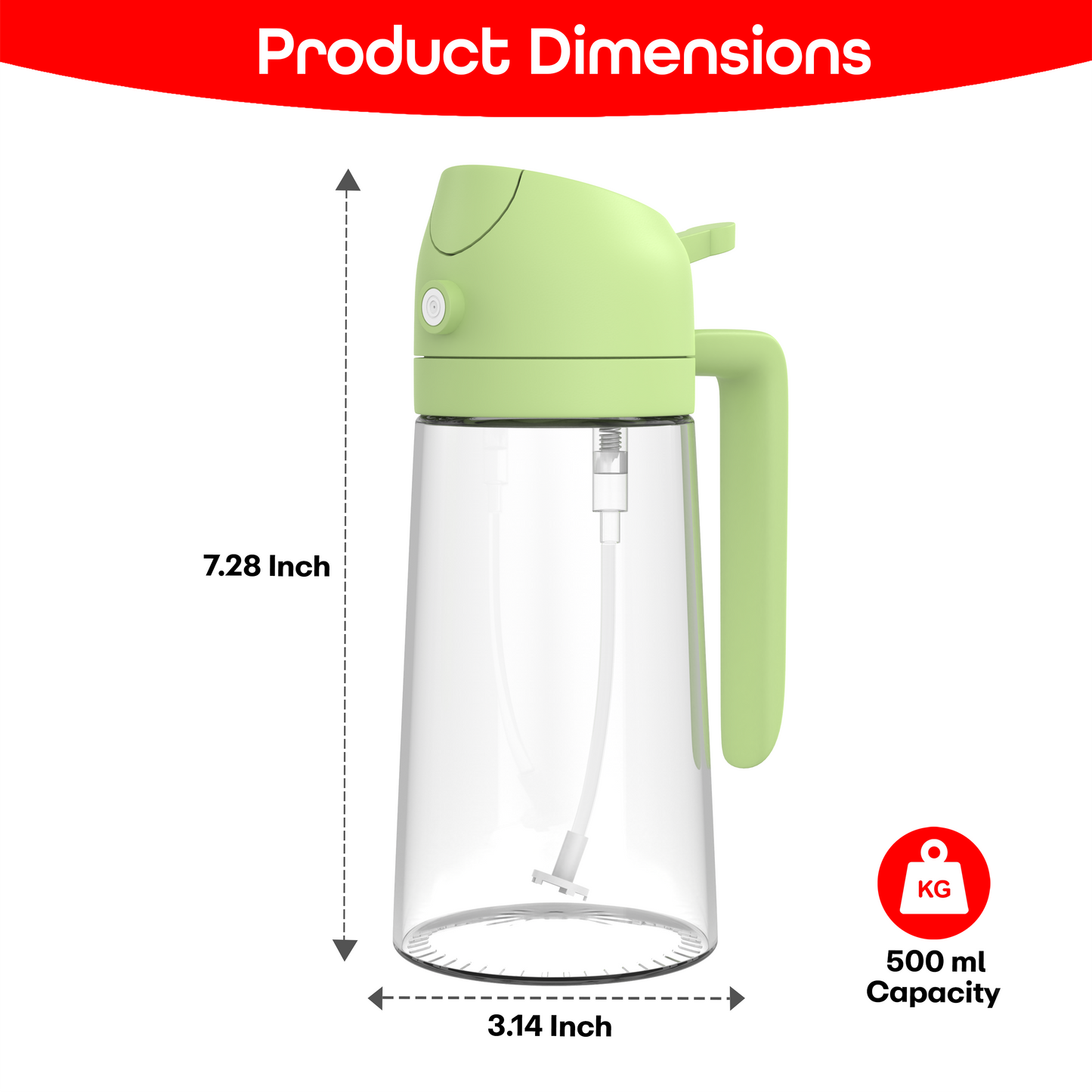 500ml 2-in-1 Olive Oil Sprayer & Dispenser Bottle – Glass Kitchen Bottle with Premium Nozzle for Air Fryer, Salad, BBQ, Roasting (Multicolor) - Urban Goods