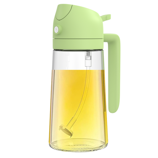 500ml 2-in-1 Olive Oil Sprayer & Dispenser Bottle – Glass Kitchen Bottle with Premium Nozzle for Air Fryer, Salad, BBQ, Roasting (Multicolor) - Urban Goods